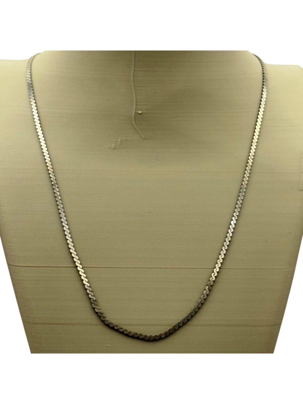 S Link Necklace Sterling Silver 925 Italy Flat Chain 18" Italian Classic Vintage